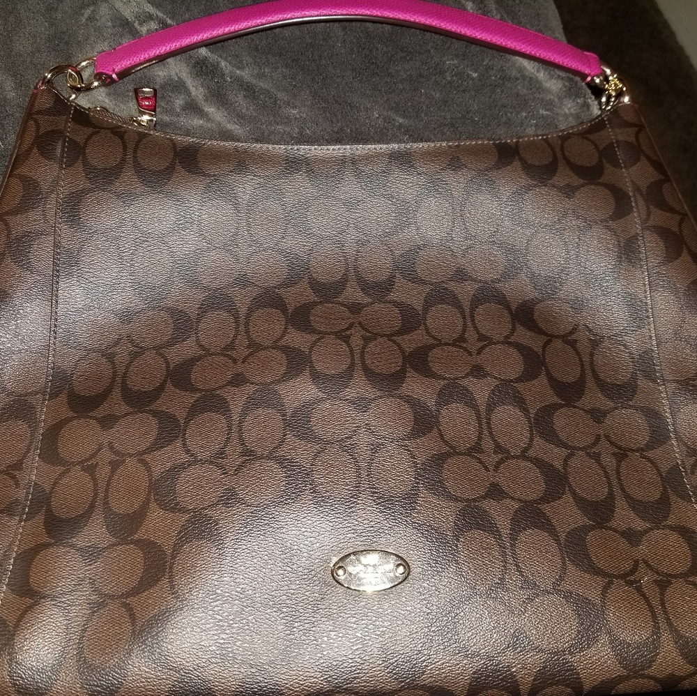 Coach Cranberry and Brown large hobo